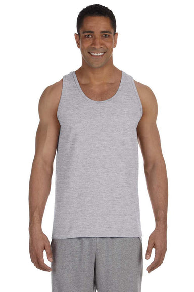 Gildan 2200 Mens Ultra Tank Top Sport Grey Model Front