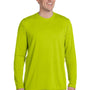 Gildan Mens Performance Jersey Moisture Wicking Long Sleeve Crewneck T-Shirt - Safety Green