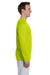 Gildan 42400 Mens Performance Jersey Moisture Wicking Long Sleeve Crewneck T-Shirt Safety Green Model Side
