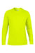 Gildan 42400 Mens Performance Jersey Moisture Wicking Long Sleeve Crewneck T-Shirt Safety Green Flat Front