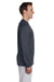 Gildan 42400 Mens Performance Jersey Moisture Wicking Long Sleeve Crewneck T-Shirt Charcoal Grey Model Side
