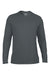 Gildan 42400 Mens Performance Jersey Moisture Wicking Long Sleeve Crewneck T-Shirt Charcoal Grey Flat Front