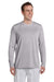 Gildan 42400 Mens Performance Jersey Moisture Wicking Long Sleeve Crewneck T-Shirt Sport Grey Model Front