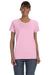 Gildan 5000L Womens Short Sleeve Crewneck T-Shirt Light Pink Model Front
