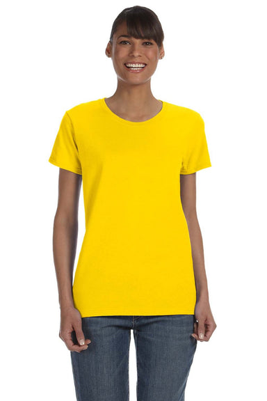 Gildan 5000L Womens Short Sleeve Crewneck T-Shirt Daisy Yellow Model Front