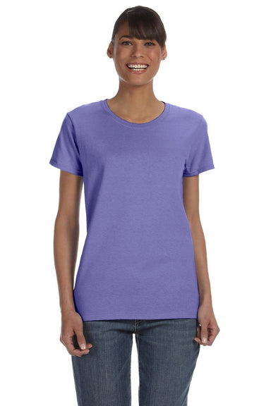 Gildan 5000L Womens Short Sleeve Crewneck T-Shirt Violet Purple Model Front