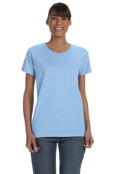 Gildan 5000L Womens Short Sleeve Crewneck T-Shirt Light Blue Model Front