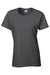 Gildan 5000L Womens Short Sleeve Crewneck T-Shirt Heather Dark Grey Flat Front