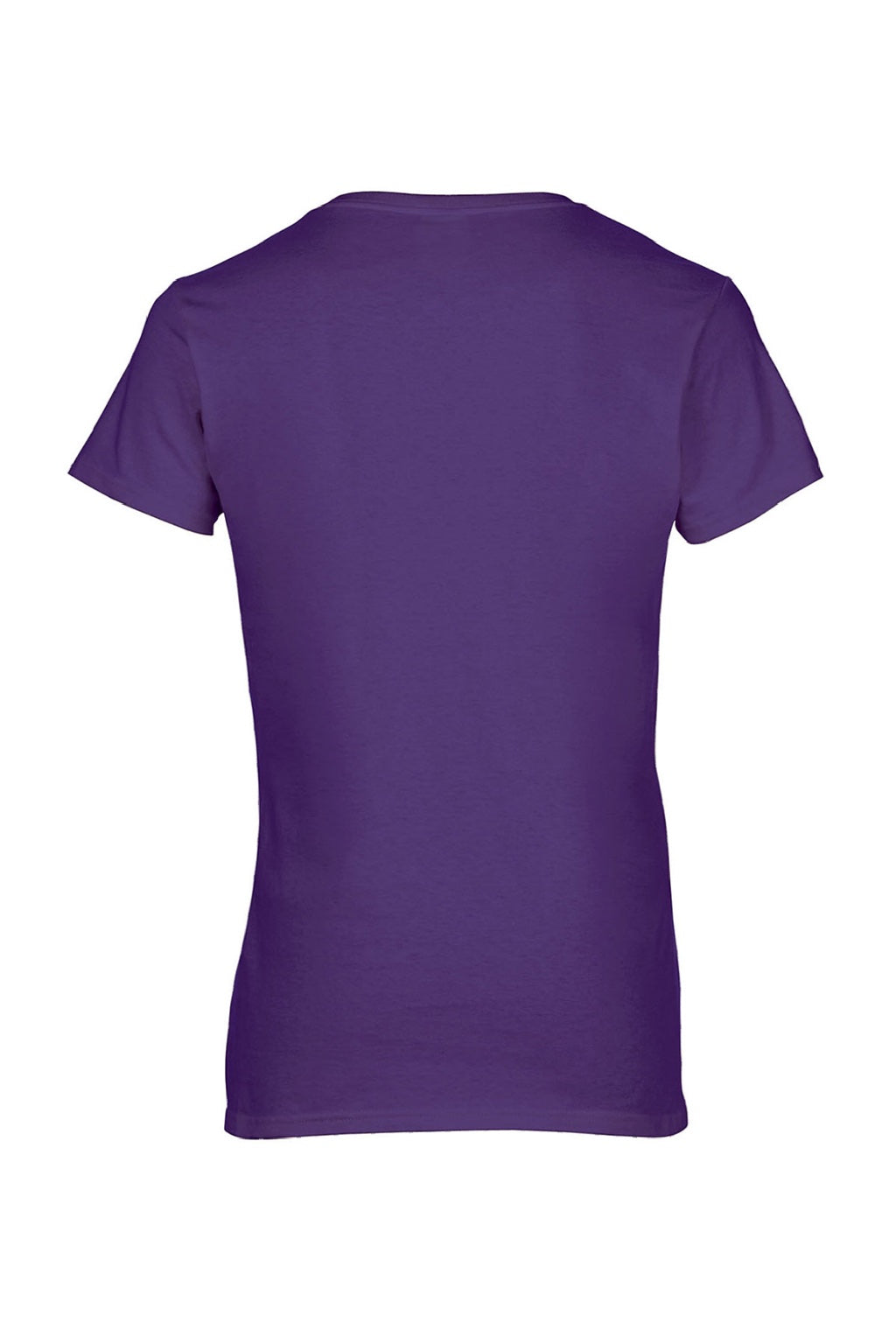Gildan 5V00L Womens Short Sleeve V-Neck T-Shirt Purple Flat Back