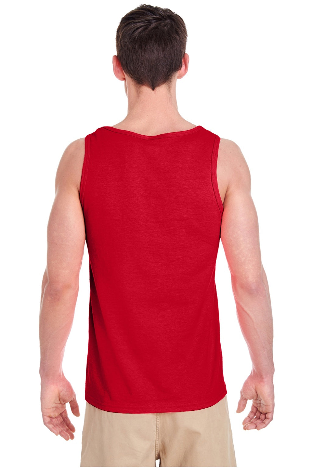 Gildan G5200/5200 Mens Tank Top Red Model Back