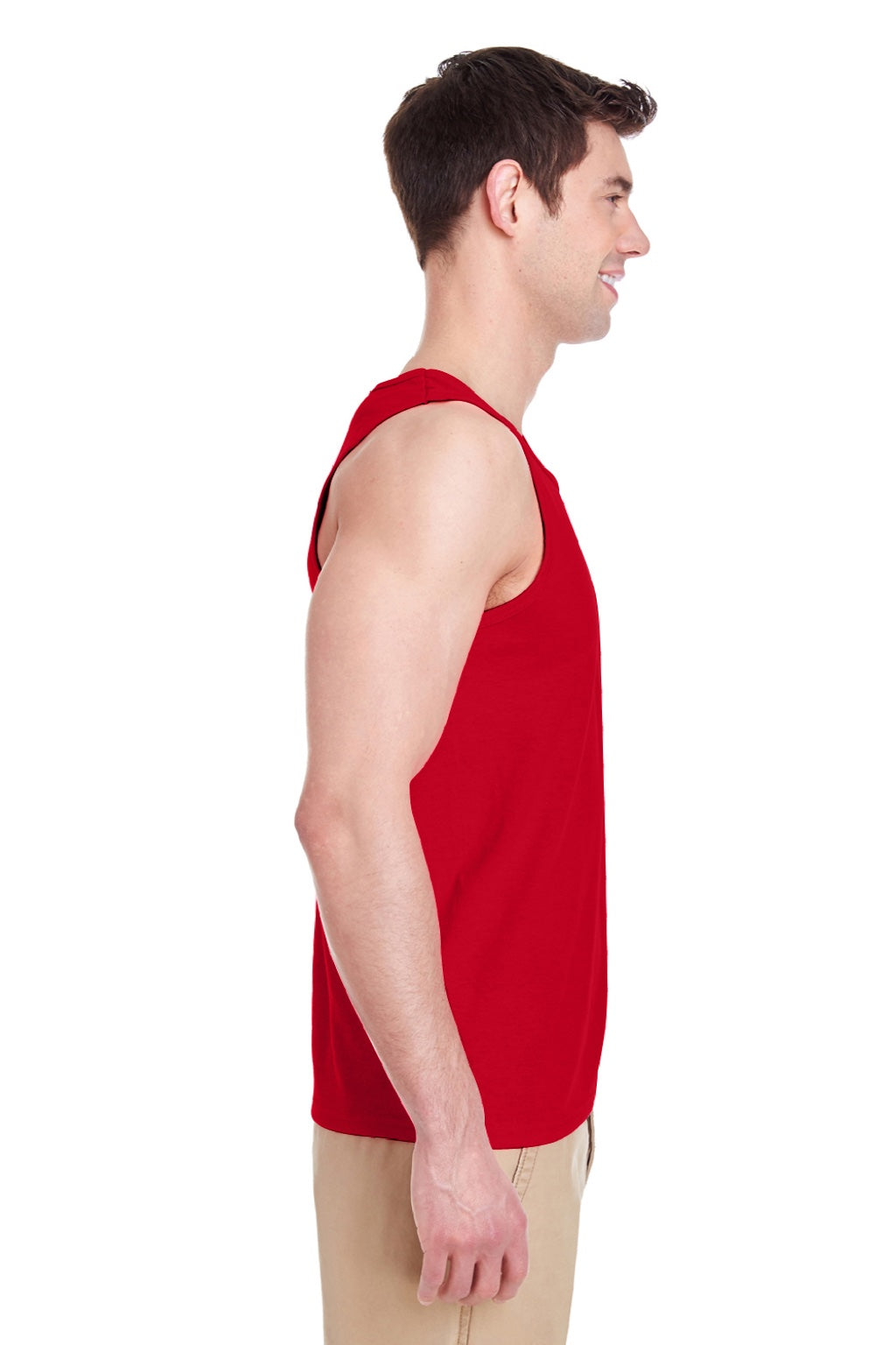 Gildan G5200/5200 Mens Tank Top Red Model Side