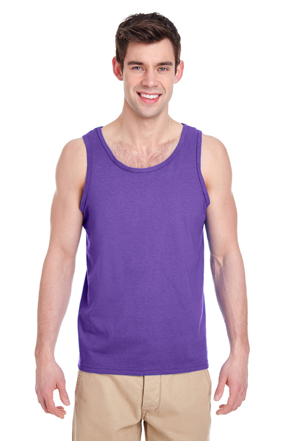 Gildan G5200/5200 Mens Tank Top Purple Model Front