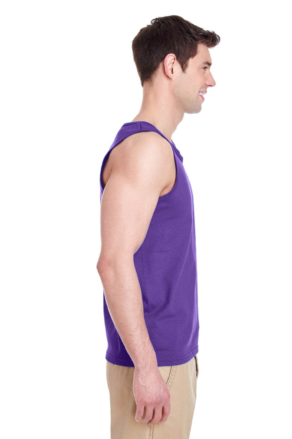Gildan G5200/5200 Mens Tank Top Purple Model Side
