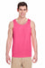 Gildan G5200/5200 Mens Tank Top Safety Pink Model Front