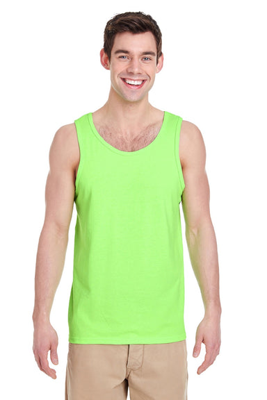 Gildan G5200/5200 Mens Tank Top Neon Green Model Front