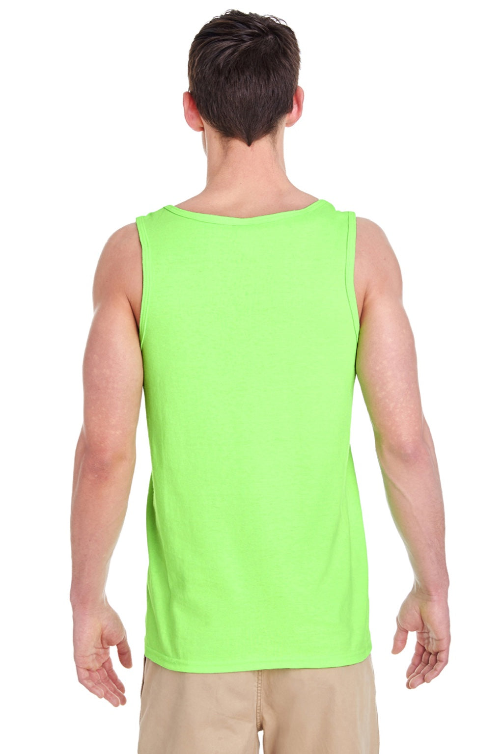 Gildan G5200/5200 Mens Tank Top Neon Green Model Back