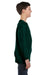 Gildan 5400B Youth Long Sleeve Crewneck T-Shirt Forest Green Model Side