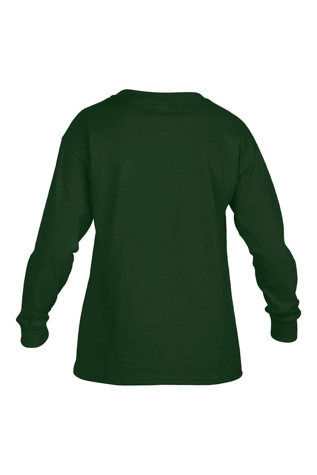 Gildan 5400B Youth Long Sleeve Crewneck T-Shirt Forest Green Flat Back