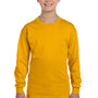 Gildan Youth Long Sleeve Crewneck T-Shirt - Gold