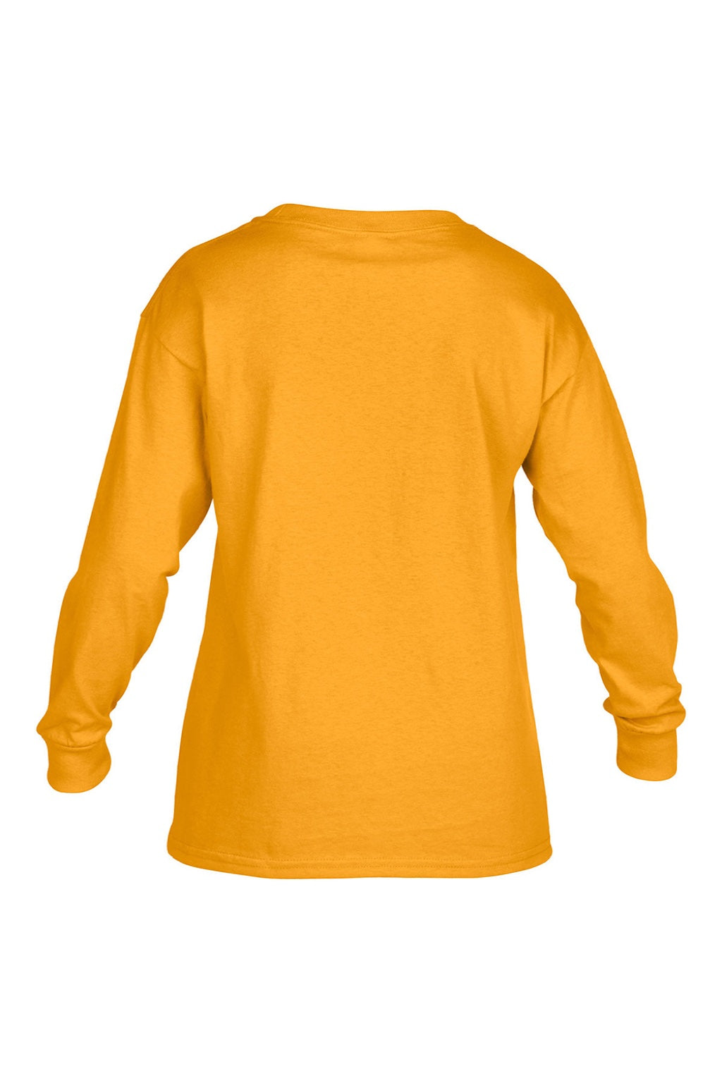 Gildan 5400B Youth Long Sleeve Crewneck T-Shirt Gold Flat Back