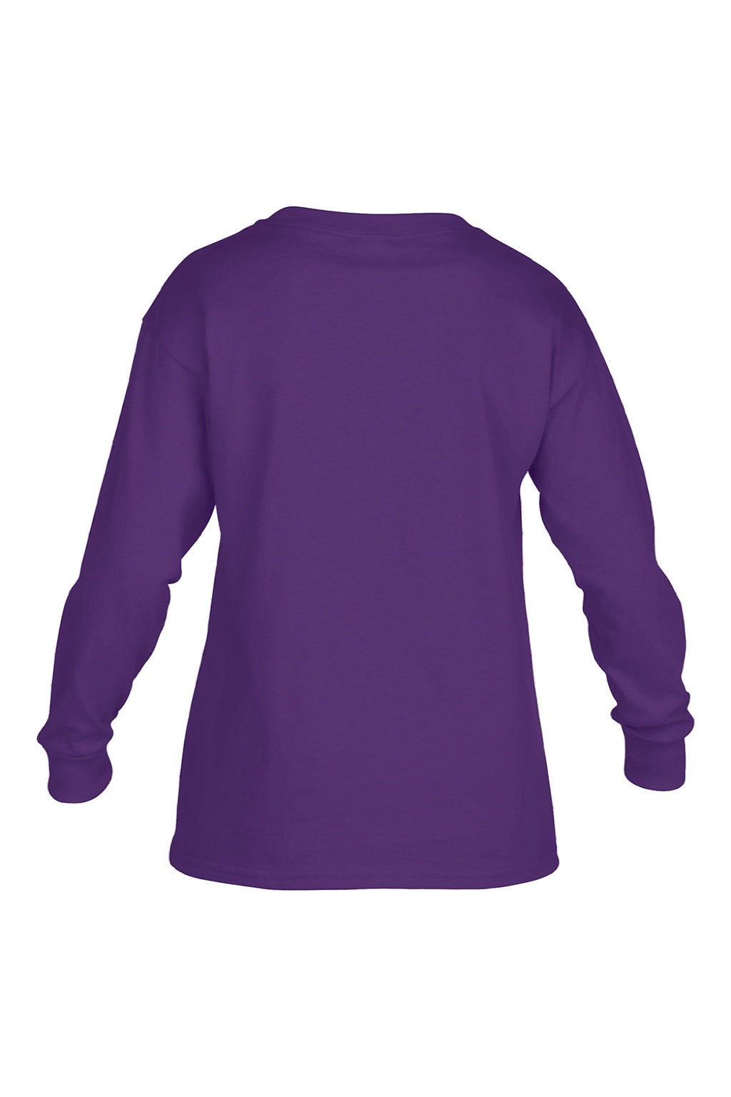 Gildan 5400B Youth Long Sleeve Crewneck T-Shirt Purple Flat Back