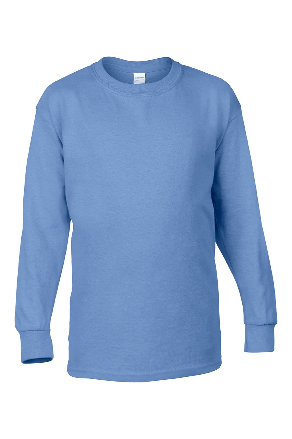 Gildan 5400B Youth Long Sleeve Crewneck T-Shirt Carolina Blue Flat Front