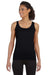 Gildan 64200L Womens Softstyle Tank Top Black Model Front