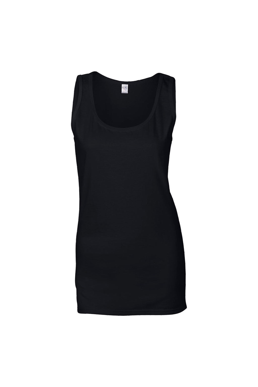 Gildan 64200L Womens Softstyle Tank Top Black Flat Front