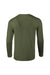 Gildan 64400 Mens Softstyle Long Sleeve Crewneck T-Shirt Military Green Flat Back