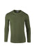 Gildan 64400 Mens Softstyle Long Sleeve Crewneck T-Shirt Military Green Flat Front