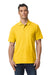 Gildan 64800 Mens Softstyle Pique Short Sleeve Polo Shirt Daisy Yellow Model Front
