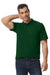 Gildan 64800 Mens Softstyle Pique Short Sleeve Polo Shirt Forest Green Model Front