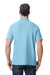Gildan 64800 Mens Softstyle Pique Short Sleeve Polo Shirt Light Blue Model Back