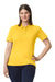 Gildan 64800L Womens Softstyle Pique Short Sleeve Polo Shirt Daisy Yellow Model Front