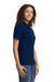 Gildan 64800L Womens Softstyle Pique Short Sleeve Polo Shirt Navy Blue Model Side