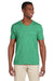 Gildan 64V00 Mens Softstyle Short Sleeve V-Neck T-Shirt Heather Irish Green Model Front