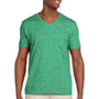 Gildan Mens Softstyle Short Sleeve V-Neck T-Shirt - Heather Irish Green