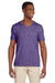 Gildan 64V00 Mens Softstyle Short Sleeve V-Neck T-Shirt Heather Purple Model Front