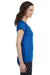 Gildan 64V00L Womens Softstyle Short Sleeve V-Neck T-Shirt Royal Blue Model Side