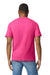 Gildan 65000 Mens Softstyle Short Sleeve Crewneck T-Shirt Heliconia Pink Model Back