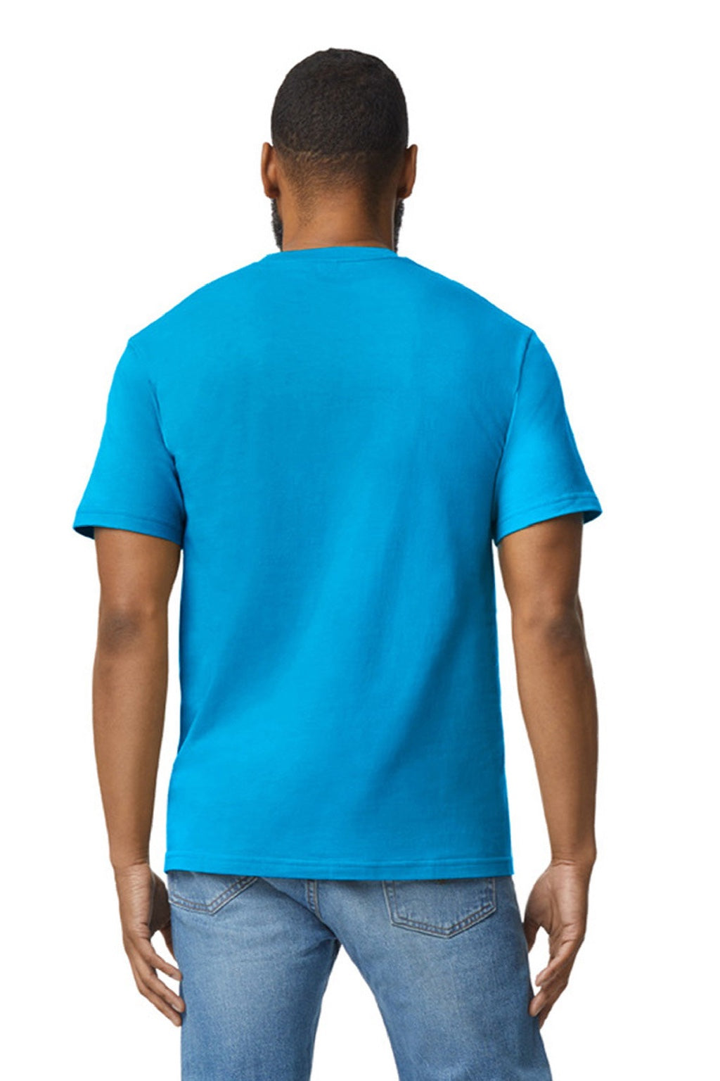 Gildan 65000 Mens Softstyle Short Sleeve Crewneck T-Shirt Sapphire Blue Model Back