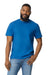 Gildan 65000 Mens Softstyle Short Sleeve Crewneck T-Shirt Royal Blue Model Front