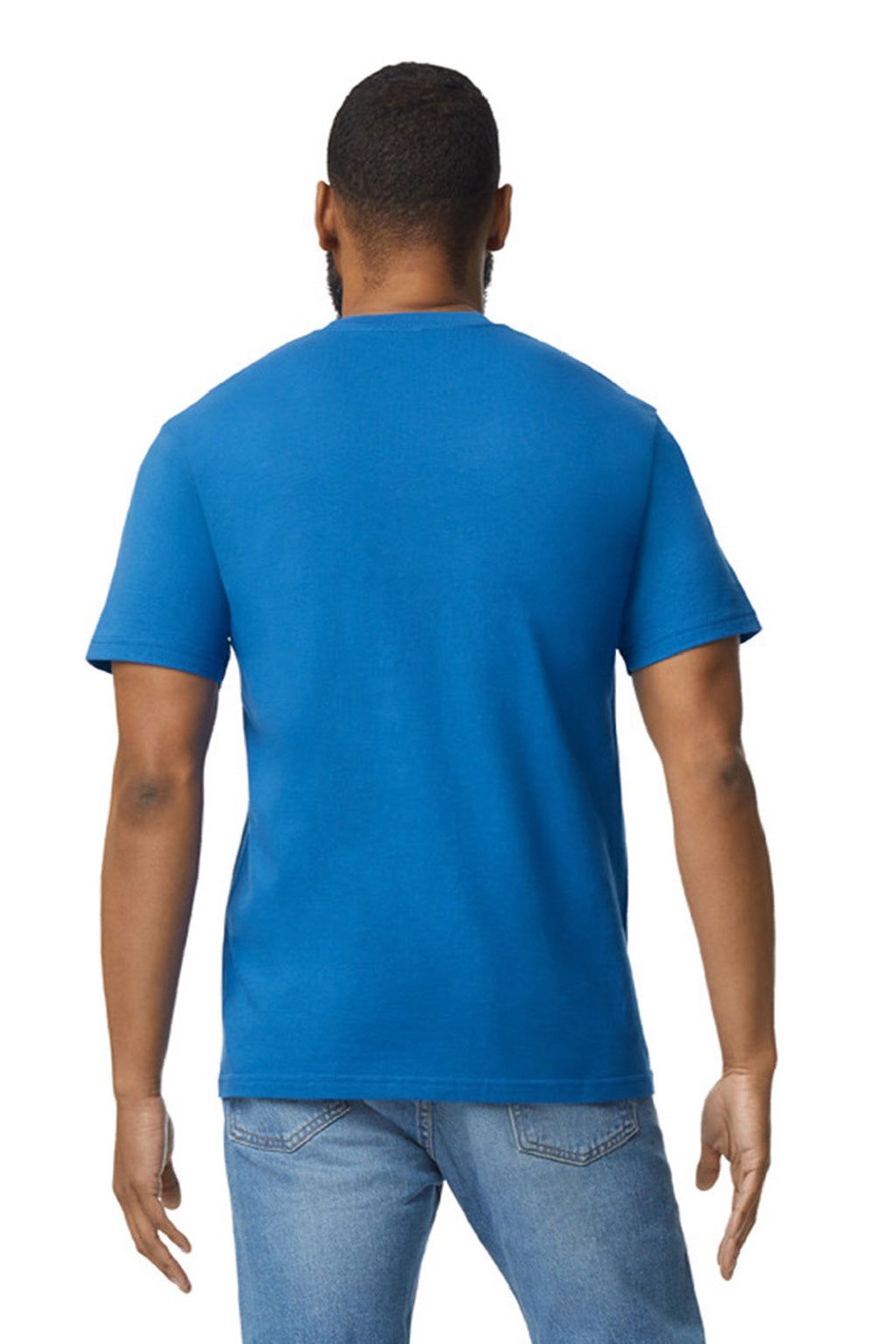 Gildan 65000 Mens Softstyle Short Sleeve Crewneck T-Shirt Royal Blue Model Back