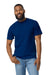 Gildan 65000 Mens Softstyle Short Sleeve Crewneck T-Shirt Navy Blue Model Front