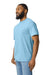 Gildan 65000 Mens Softstyle Short Sleeve Crewneck T-Shirt Light Blue Model Side