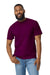 Gildan 65000 Mens Softstyle Short Sleeve Crewneck T-Shirt Maroon Model Front