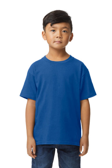 Gildan 65000B Youth Softstyle Short Sleeve Crewneck T-Shirt Royal Blue Model Front