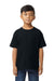 Gildan 65000B Youth Softstyle Short Sleeve Crewneck T-Shirt Pitch Black Model Front