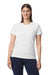 Gildan 65000L Womens Softstyle Short Sleeve Crewneck T-Shirt White Model Front