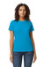 Gildan 65000L Womens Softstyle Short Sleeve Crewneck T-Shirt Sapphire Blue Model Front